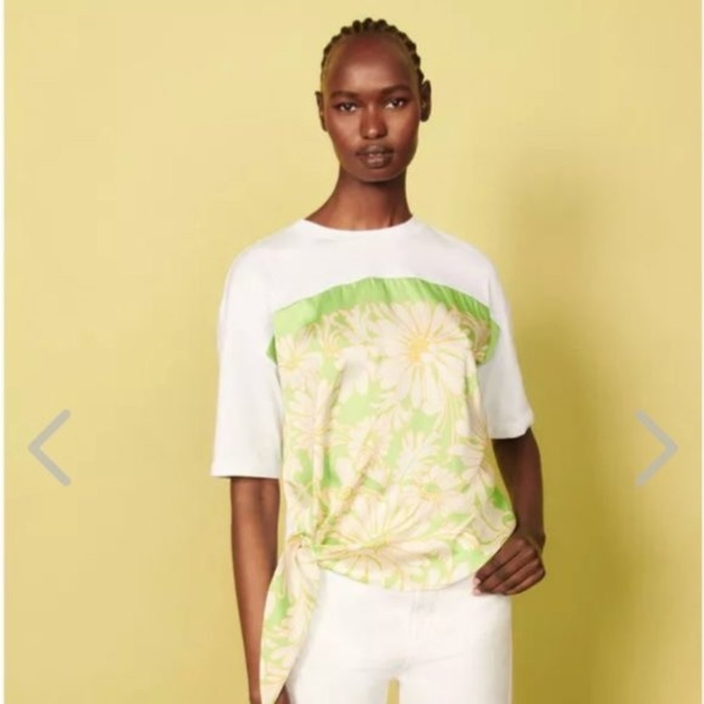 Sandro Organic Cotton Scarf T-Shirt Large